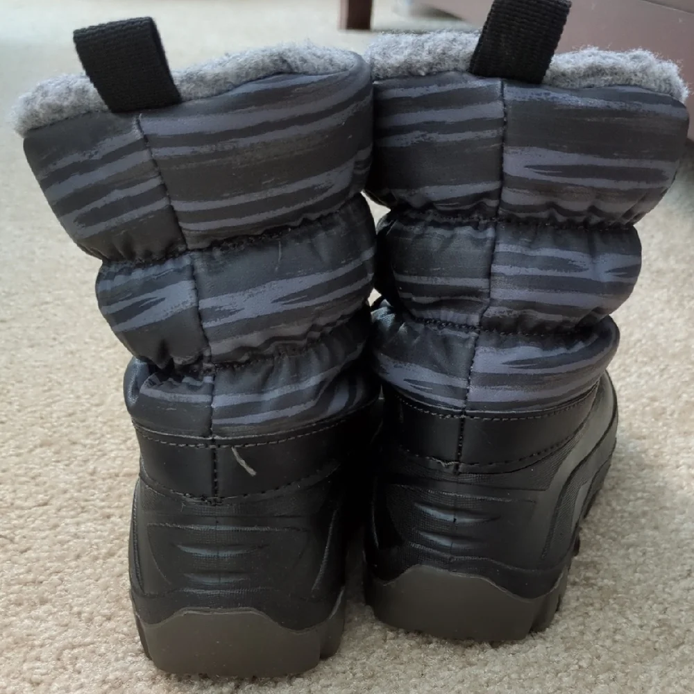 Cozy Black and Gray Kids' Snow Boots